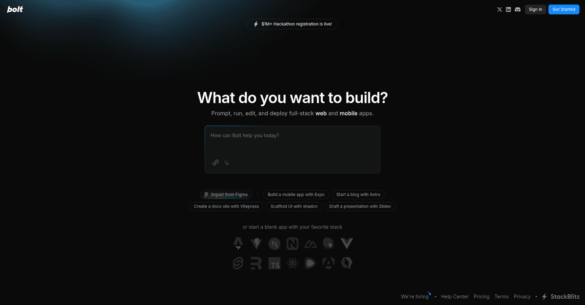 Bolt.new screenshot