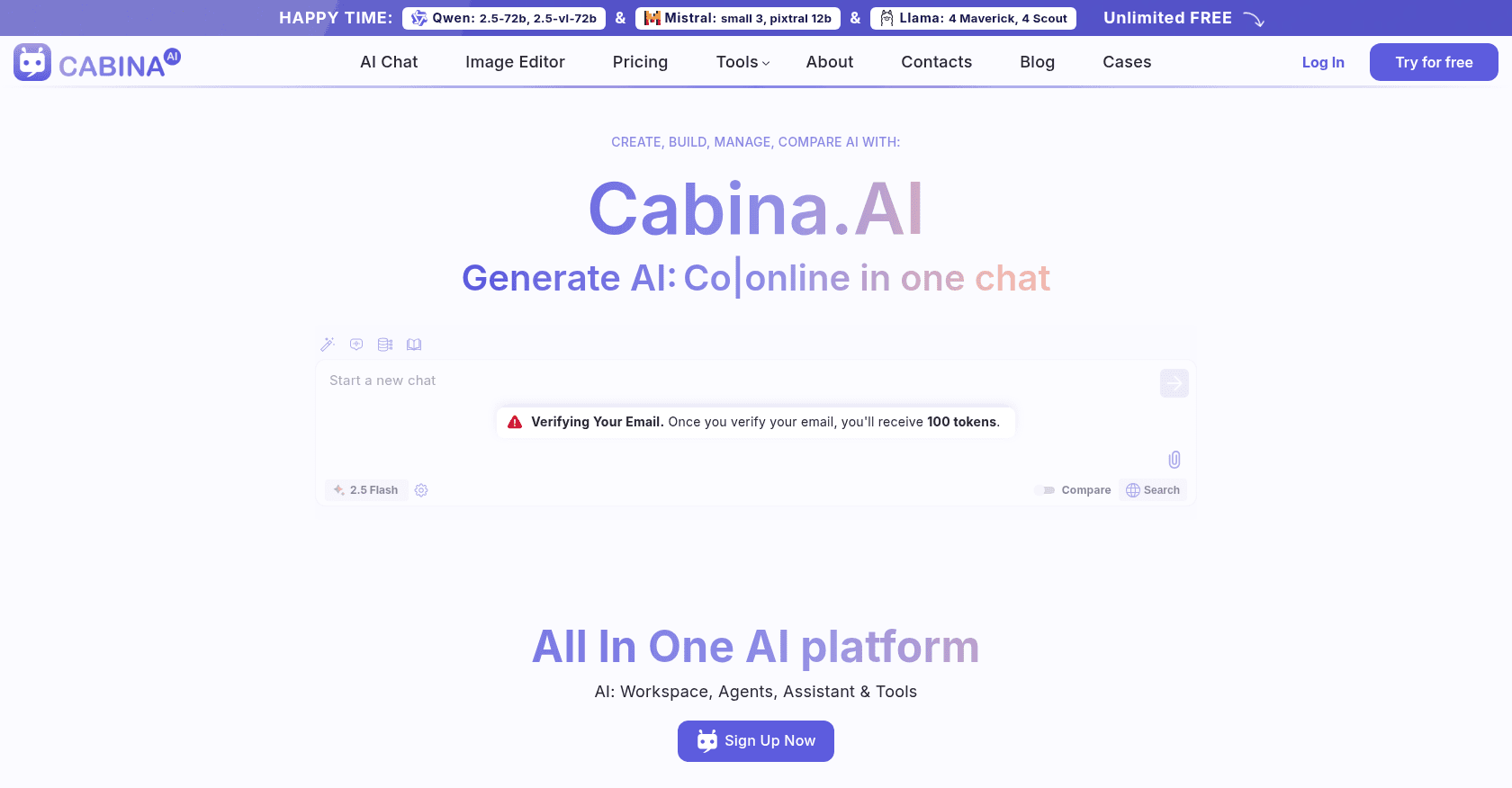 Capture d'écran de Cabina.AI