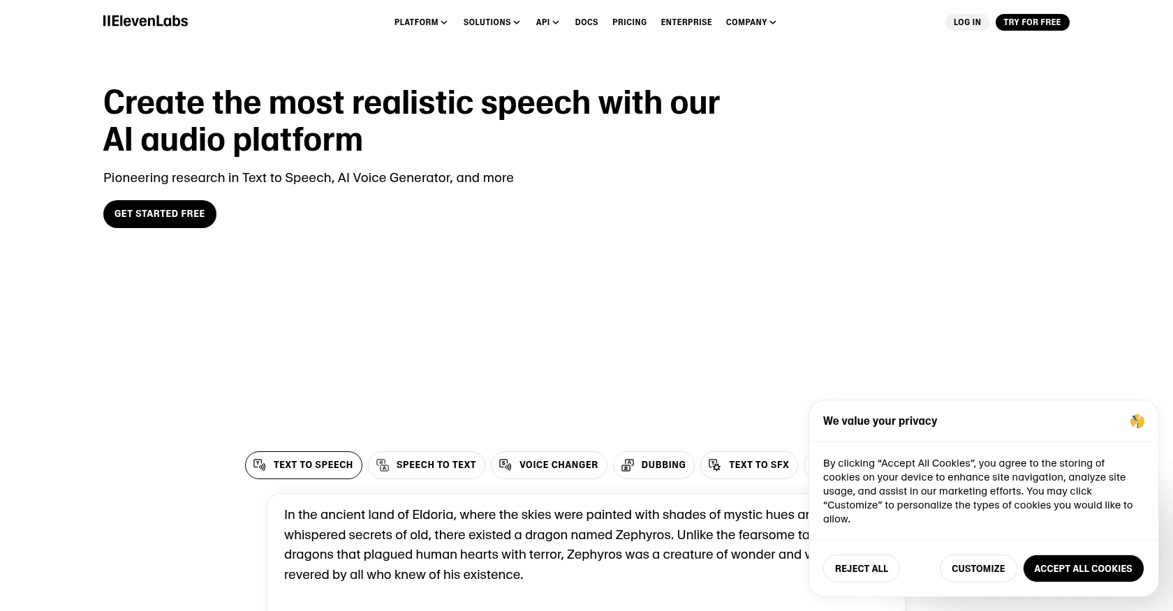 ElevenLabs Screenshot